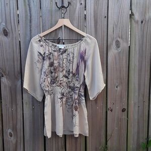 Fred David Boho Brown Blouse - Size Medium